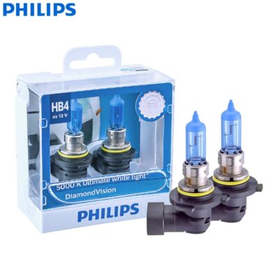 Philips Diamond Vision H1 H4 H7 H8 H11 HB3 HB4 Halogen Lamp 5000K White Car Bulb