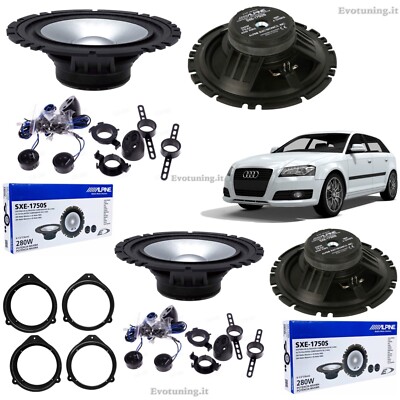 Kit 8 Lautsprecher Alpine SXE-1750S 2-Wege vorne hinten für Audi A3 8P 8PA