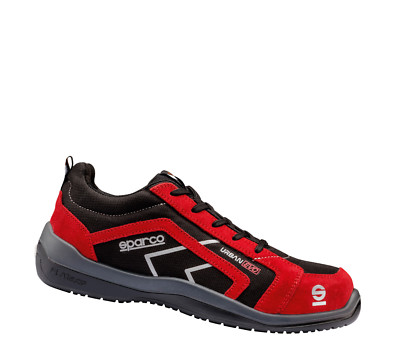 Sparco Sicherheitsschuh Urban EVO S3 schwarz/rot leicht Rennsport 7518  UK
