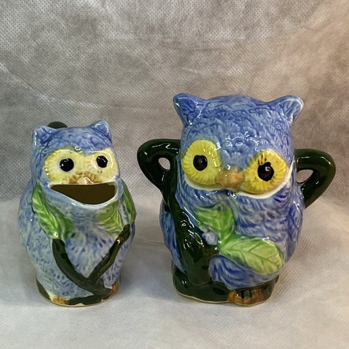 Vintage Owl sugar bowl with lid and creamer Made In Japan J eBay