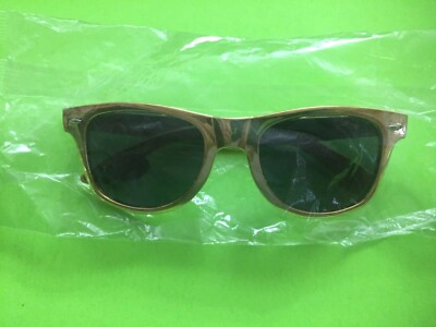 Dollywood Sunglasses Gold Colored Plastic Promtional Butterfly Logo Sunglasses