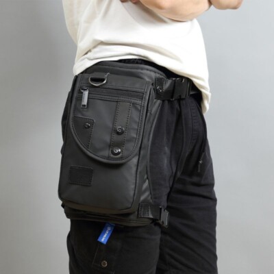 Mens Waist Pack Waterproof Leg Bag Drop Messenger Shoulder Travel Motorcycle Bag