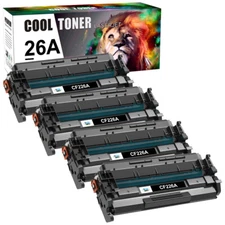 4PK CF226A 26A Black Toner Cartridges for HP Laserjet Pro MFP M426 M426dw Print