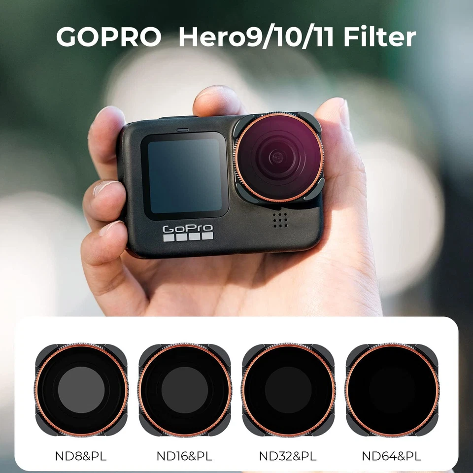 K&F Concept 4-Pack ND&CPL Lens Filter ND8/15/32/64 CPL for GoPro Hero12/11/10/9 - Image 2 of 4