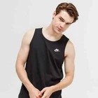 Nike Mens Vest Foundation Embroidered Summer Tank Top Gym Running Top Black