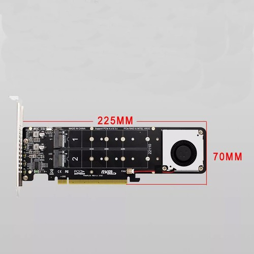 PCIE 4.0 x16 To M.2 M-Key NVME SSD Expansion Card,Supports 4 Nvme M.2 SSD USAKf