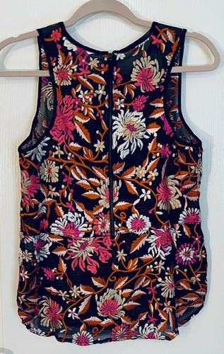 NWT Yoana Baraschi ANTHROPOLOGIE Embroidered Floral Sheer TANK TOP Cami Small S - Picture 3 of 5