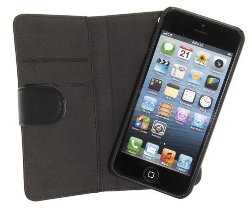 Genuine Leather Magnet Wallet Case for iPhone 5/5S/5SE(2 Card Pockets) By Holdit - Picture 4 of 10