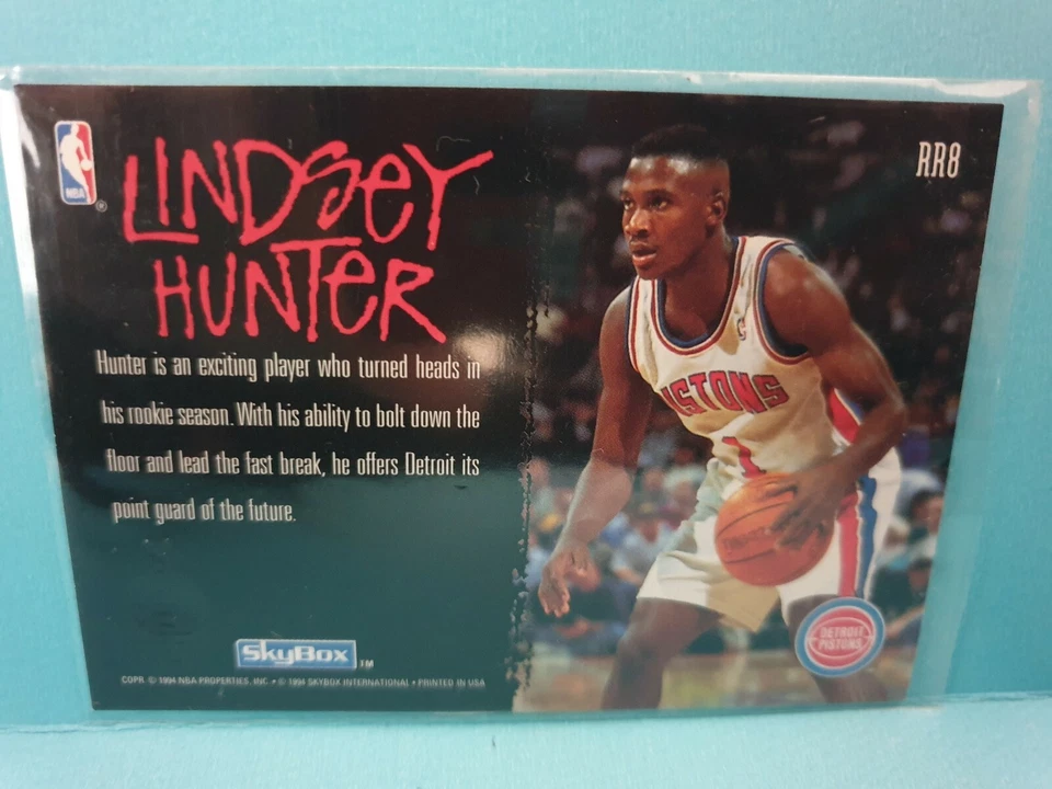 Tarjeta de baloncesto Lindsey Hunter🏆1995 Skybox #RR8 RAGIN' ROOKIES NBA 🏆PUBLICACIÓN GRATUITA Foto 2 de 2
