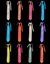Men's Pre-Tied Long Tie - Diagonal Stripe Design, Elegant Easy to Wear