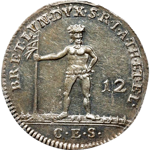 1780 CES Deutsche Staaten Braunschweig Lüneburg Wildman 1/3 Taler, 12 MG, PCGS MS 61