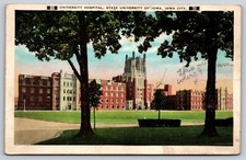 Vintage University Of Iowa Hospital Iowa City White Border Postcard D7