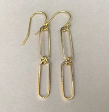 NEW GOLD PLATED LINK CABLE EARRINGS SUNDANCE CHARM MINIMALIST STYLE