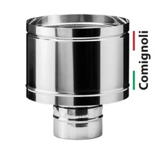 Comignolo Fumaiolo Camino TORRETTA A BOTTE Antivento 4 Venti Acciaio Inox Rame