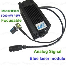 Analog Signal 445nm/450nm 5000mW/5W blue laser module 12V DIY CNC engraving