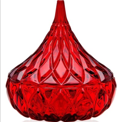 Godinger Red Hershey s KISS Crystal Candy Dish