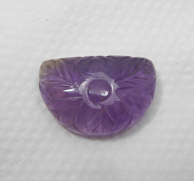 Natural Certified Half Moon Shape Cts Carving Amethyst Loose
