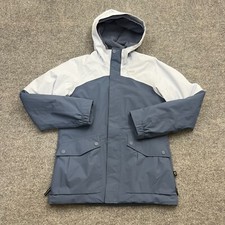 Rei Co-op Jacket Girls M 10-12 Blue Fleece Lined Pockets Hooded Full Zip