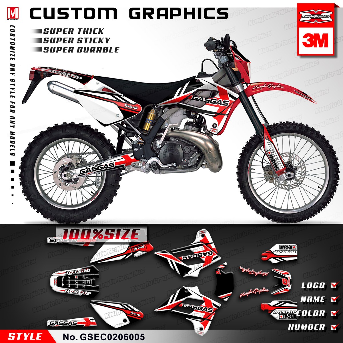 Motocross Gas Gas 125 Ec 2004 MX Graphics Sticker Kit For GAS GAS
