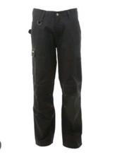 Stanley Derby Work Trousers Construction In Black 38 Inch Waist 31 Inch Leg