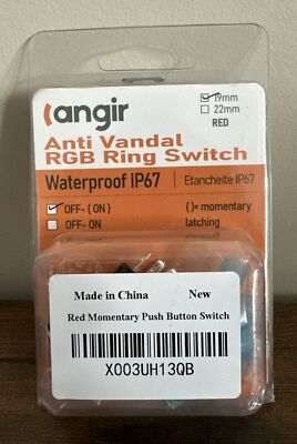 langer 19mm Anti Vandal RGB Ring Switch Red LED Waterproof IP67 OFF ON (F) C4