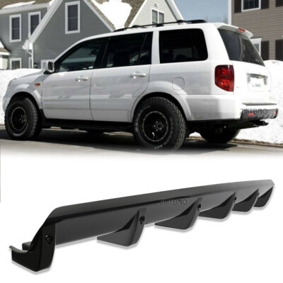 Rear Bumper Diffuser Lip Splitter Shark Fins Glossy For Honda Pilot 2003-2023