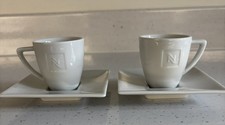Set of 2 Nespresso White Espresso Cups and Saucers Made in Germany