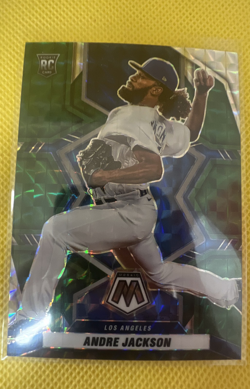 2022 Panini Mosaic - Rookies Andre Jackson #228 Green Mosaic Prizm (RC)