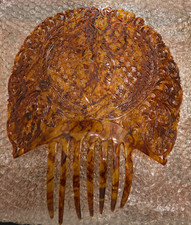 Vintage Spanish Mantilla Peineta Extra Large Hair Comb Faux Tortoise Shell 12 In