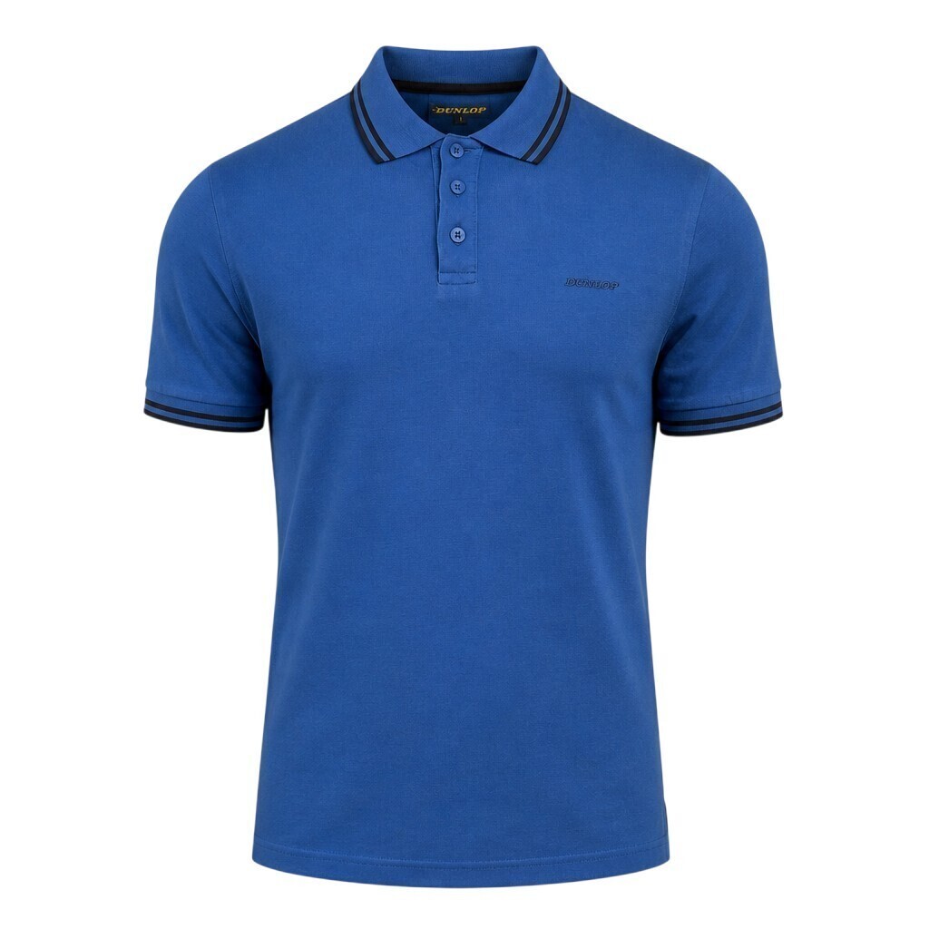 Dunlop Golf Polo Shirt Men's UK Size M Blue Short Sleeve Wing Collar