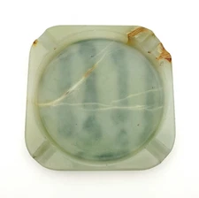 Vintage Onyx Cigar Ashtray Square 6"