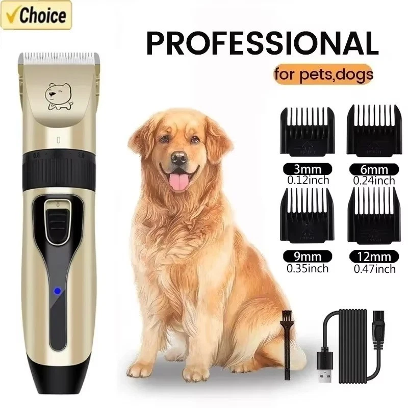 Dog Hair Clipper Grooming Trimmer USB Rechargeable Pet Shaver Kit