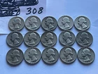 Lot of 15 Washington 90% Silver Quarters US COINS 1942-1953 SILVER See Pictures