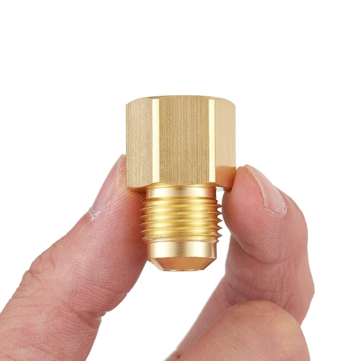 Litorange 2 PCS Brass Flare Tube Fitting 2PCS 3/8 x 1/2 NPT,