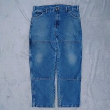 Dickies Double Knee Relaxed Blue Jeans Men's 36x30 Carpenter 100 Cotton Y2K