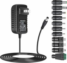 Universal 5V 3A Ac Adapter DC5V Power Supply Charger with 11 DC Plug Tips AC120V