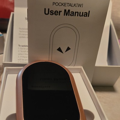 Sourcenext Pocketalk W Handheld Electronic Translator Rose Gold with User Manual