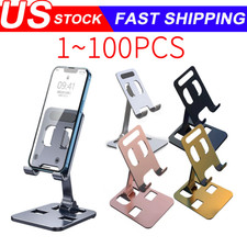 Universal Adjustable Metal Desk Tabletop Phone iPad Tablet Stand Foldable LOT
