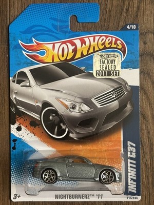🔥Hot Wheels Infiniti G37 Nightburnerz 11 Silver FACTORY SEALED