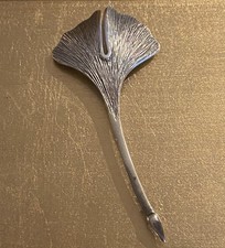 Brosche Silber 925, Antik, Ginkgoblatt Juwelier Oeke, Weimar