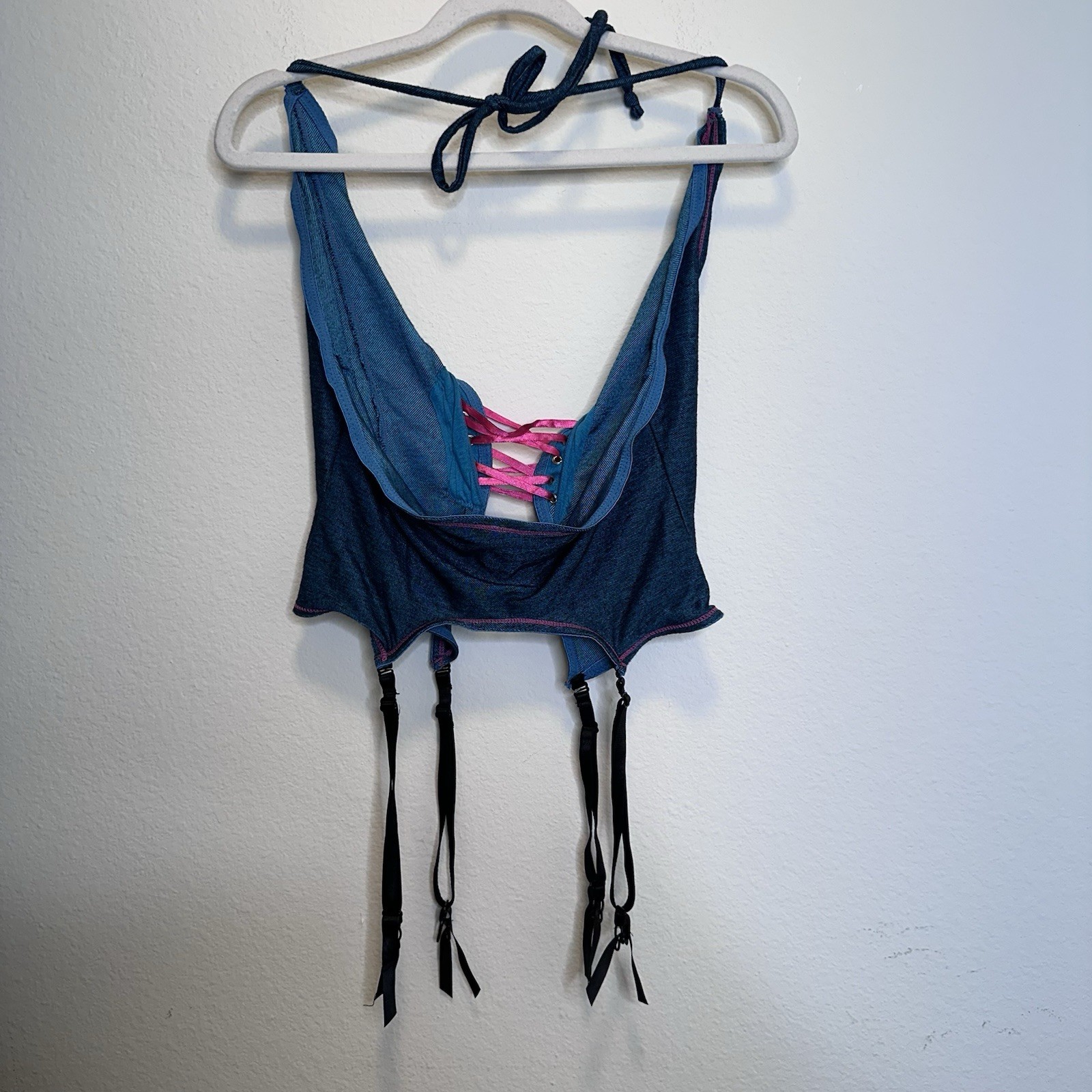 Seven Til Midnight Womens Lingerie Top One Size Blue Pink