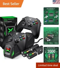Enhanced Xbox One/Series X|S Charging Dock with 2x5520mWh Battery Packs Included