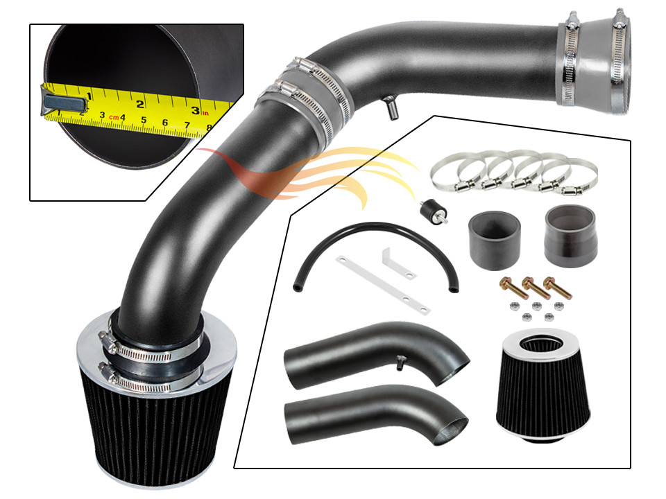 XYZ RW GREY Ram Air Intake Kit+Filter 2002-2008 Dodge Ram 1500 Pickup 3.7L/4.7L