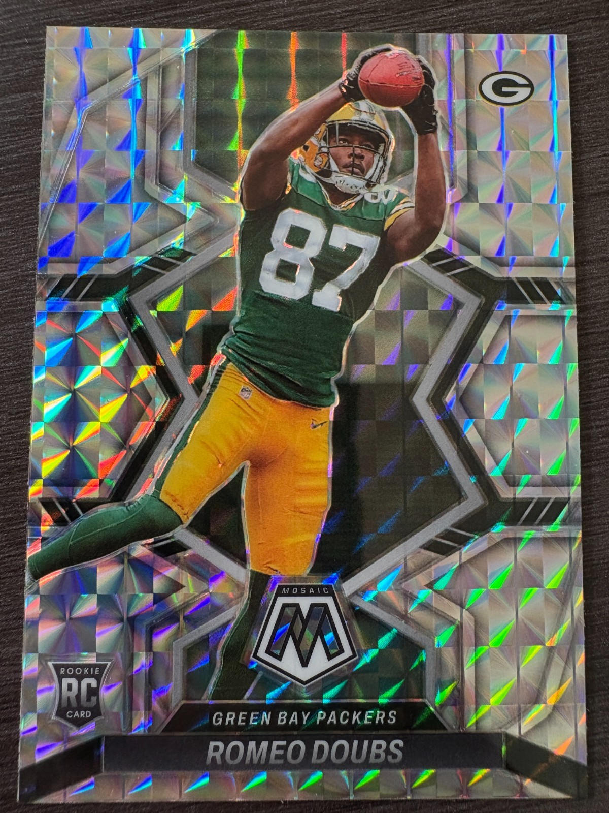 2022 Panini Mosaic Romeo Doubs RC Rookie #341 Silver Mosaic Prizm