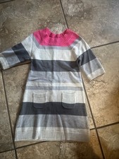 Old Navy EUC Girls Sweater Dress Gray Pink MEDIUM