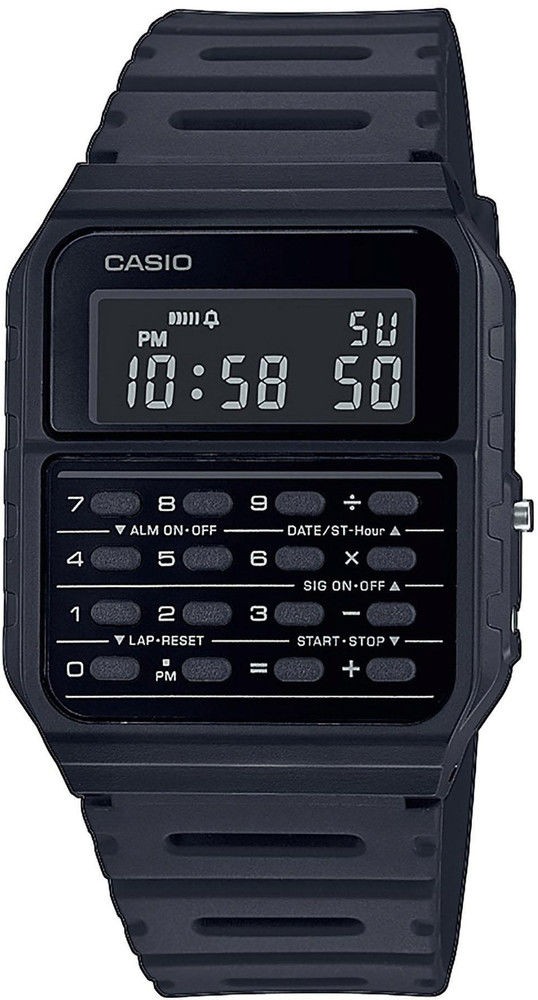 NUOVA Orologio Casio Uomini Nero Casio Collection Vintage CA-53WF-1BEF