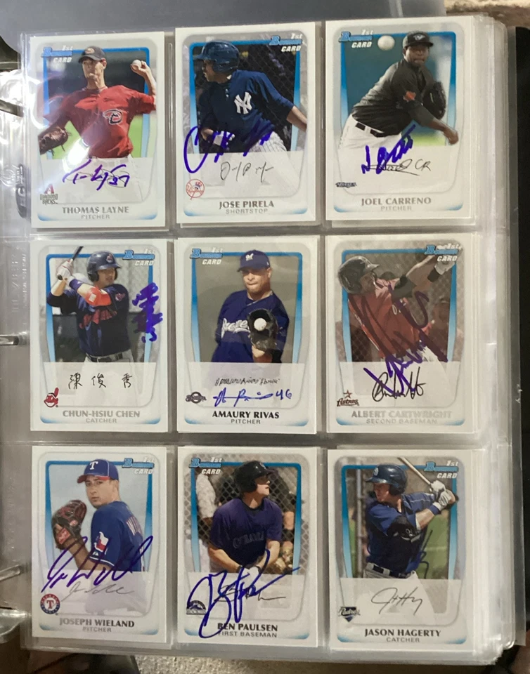2011 BOWMAN PROSPECTS SIGNED AUTOGRAPHED ROOKIE BASEBALL CARDS - Image 2 of 4
