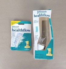 Vintage 1995 NEW Johnsons Healthflow Baby Bottle Angled 8oz  Nipples USA MADE