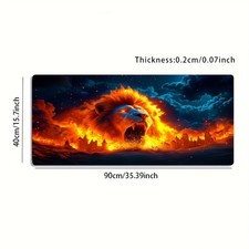 1 Large-sized E-sports Gaming Mouse Pad Featuring a Fantasy Scene of a Flame L