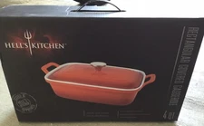 Hell's Kitchen Rectangular Covered Casserole Dish 4 QT Quart 